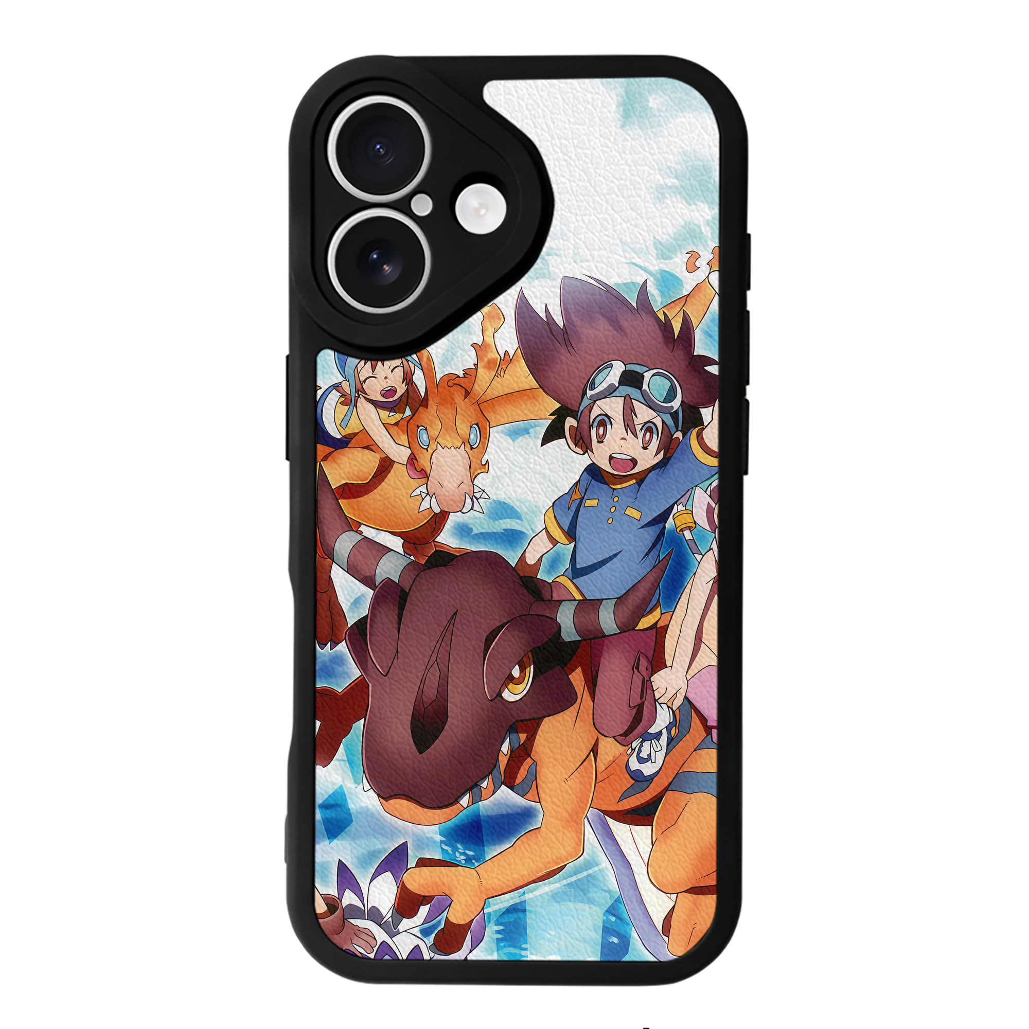 （画像用） Digimon デジタルモンスター/デジモン 【iPhone 16シリーズ対応】シリコンスマホケース（レザー調） 材質：シリコン